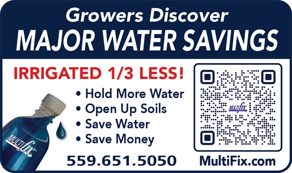 Growers discover major water savings by applying MultiFIX