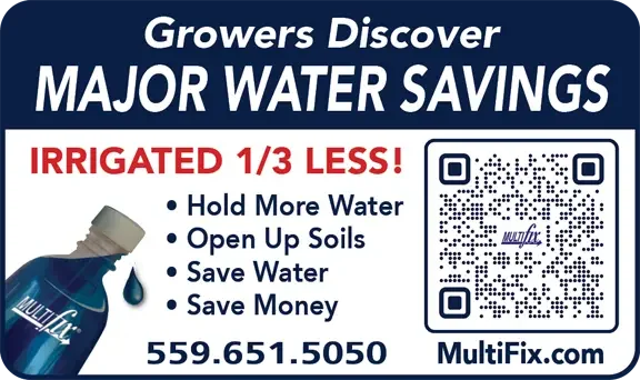 Growers discover major water savings by applying MultiFIX